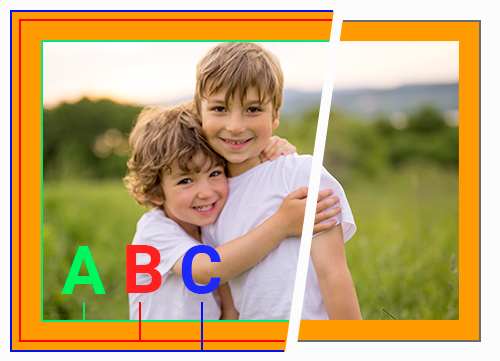 Cadre orange jusqu'au bord de la carte