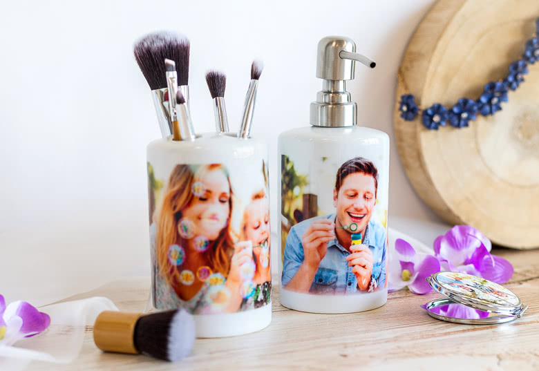 This personalised bathroom set will put a smile on your face every