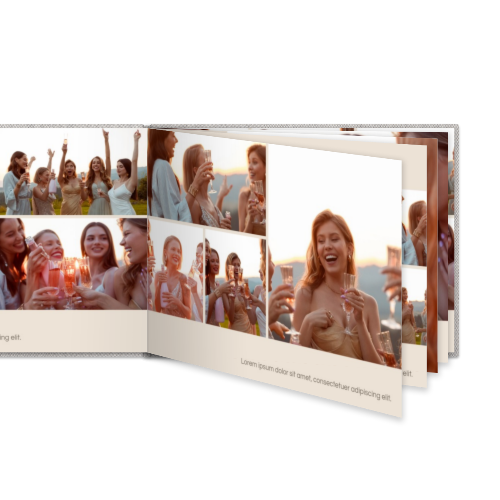 Fotoboek XL liggend fotopapier linnen kaft platliggende binding