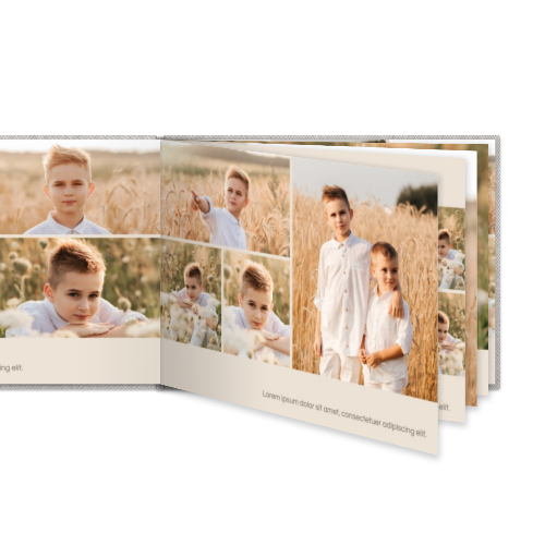 Fotoboek XL liggend fotopapier linnen kaft platliggende binding Fotoboek XL liggend fotopapier linnen kaft platliggende binding