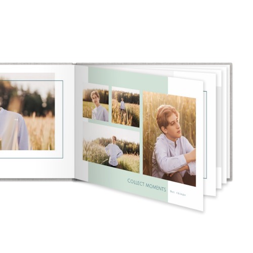 Fotoboek XL liggend fotopapier linnen kaft platliggende binding