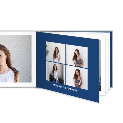 Fotoboek XL liggend fotopapier linnen kaft platliggende binding Fotoboek XL liggend fotopapier linnen kaft platliggende binding
