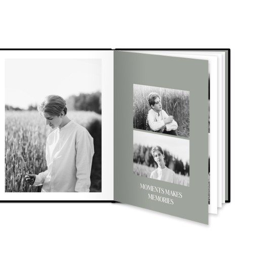 Fotobok stor porträtt hårt omslag - Läderimitation