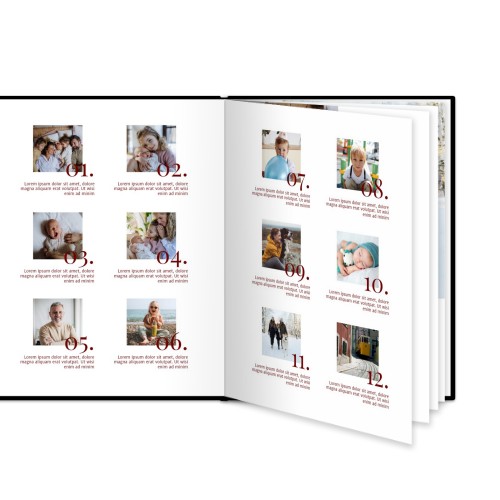 Fotoboek L staand zwart lederen kaft platliggende binding Fotoboek L staand zwart lederen kaft platliggende binding