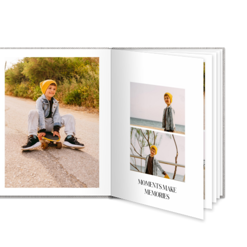 Fotoboek L staand linnen kaft platliggende binding Fotoboek L staand linnen kaft platliggende binding