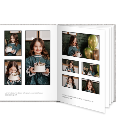 Livre photo L portrait - couverture rigide en lin Livre photo L portrait - couverture rigide en lin