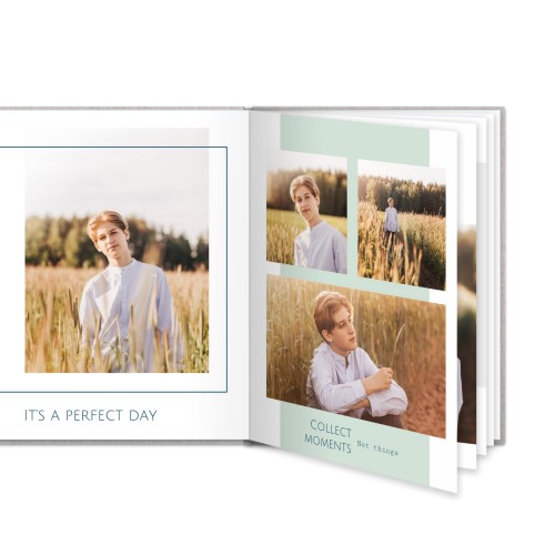 Fotoboek L staand linnen kaft platliggende binding