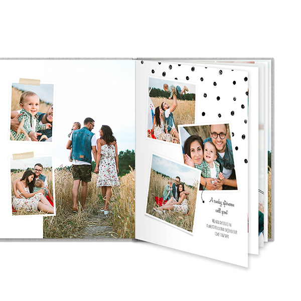 Fotoboek L staand linnen kaft platliggende binding
