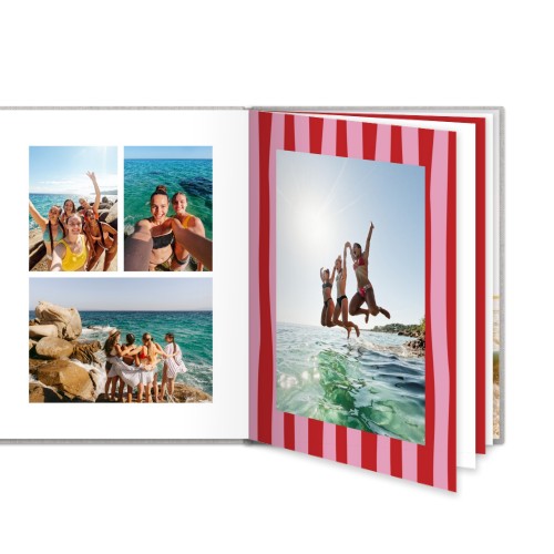 Fotoboek L staand linnen kaft platliggende binding