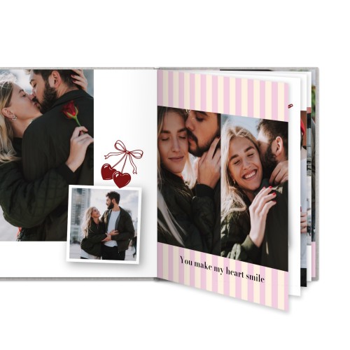 Fotoboek L staand linnen kaft platliggende binding