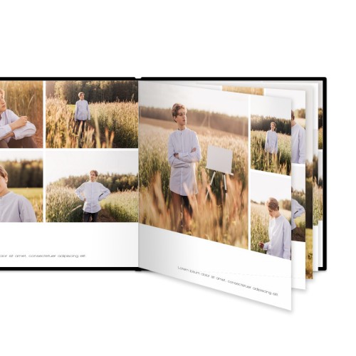 L kvadratisk hårt omslag - Läderimitation