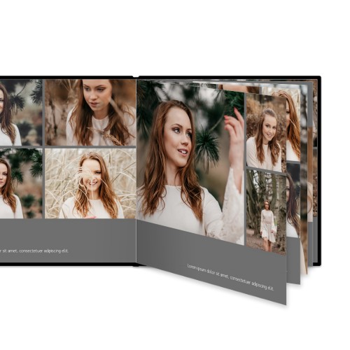 Fotobok stor kvadratisk hårt omslag - Läderimitation