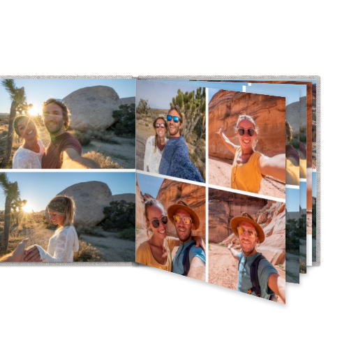Fotoboek L vierkant linnen kaft platliggend Fotoboek L vierkant linnen kaft platliggend