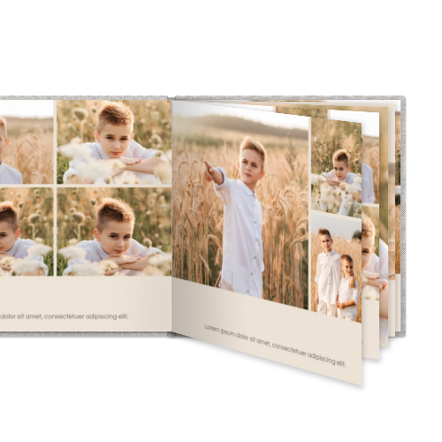 Fotoboek L vierkant linnen kaft platliggend Fotoboek L vierkant linnen kaft platliggend