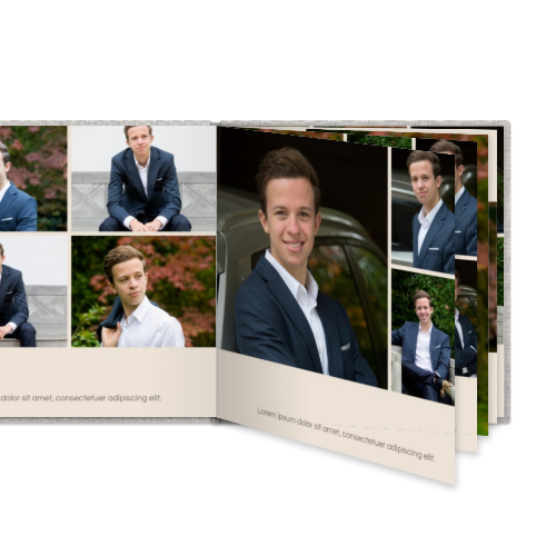 Fotoboek L vierkant linnen kaft platliggend Fotoboek L vierkant linnen kaft platliggend