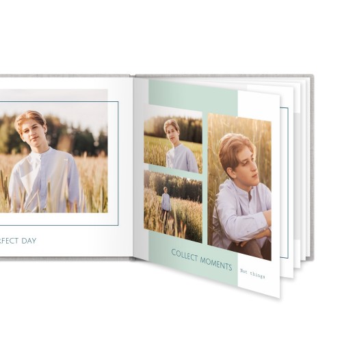 Fotoboek L vierkant linnen kaft platliggend