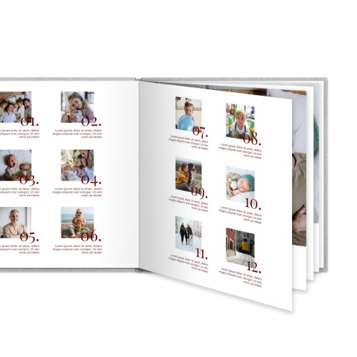 Fotoboek L vierkant linnen kaft platliggend