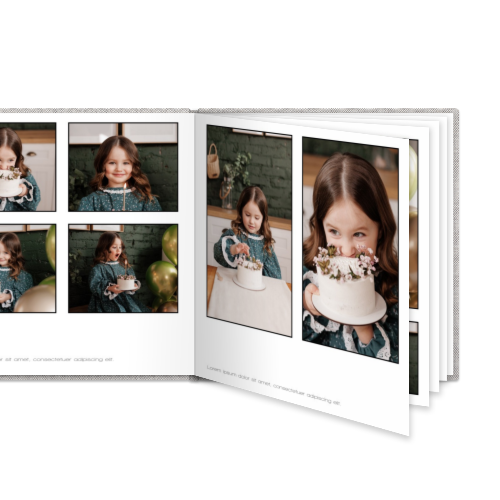 Livre photo XL carré - couverture rigide en lin Livre photo XL carré - couverture rigide en lin