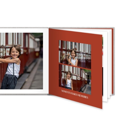 Livre photo XL carré - couverture rigide en lin