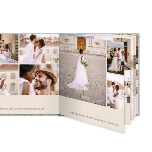 Livre photo XL carré - couverture rigide en lin Livre photo XL carré - couverture rigide en lin
