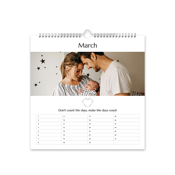 Birthday Calendar Square Birthday Calendar Square