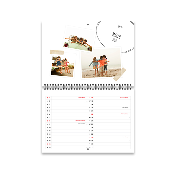 Calendrier mural A3 pliable Calendrier mural A3 pliable