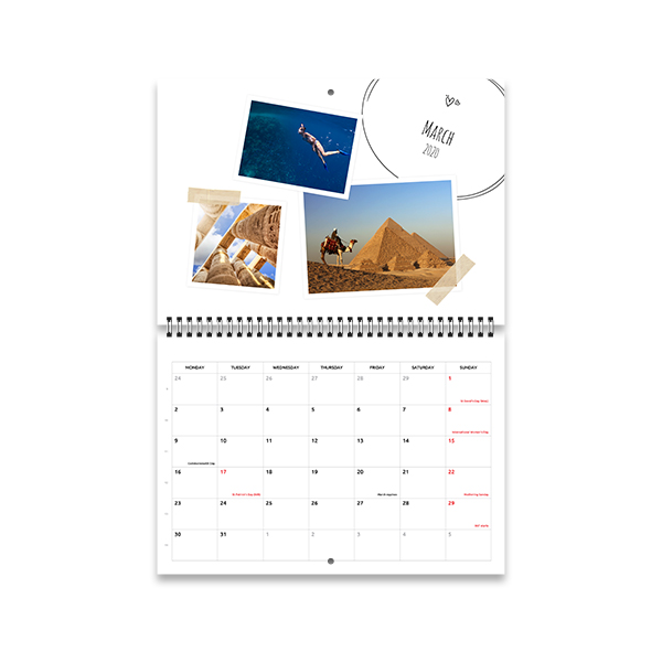 Calendrier mural A3 pliable Calendrier mural A3 pliable