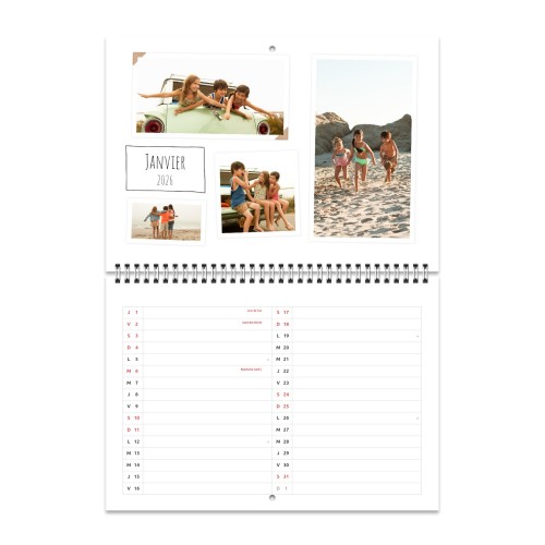 Calendrier mural A3 pliable