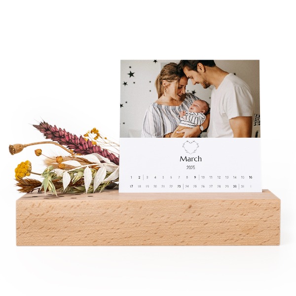 Calendrier avec fleurs séchées Portrait Calendrier avec fleurs séchées Portrait
