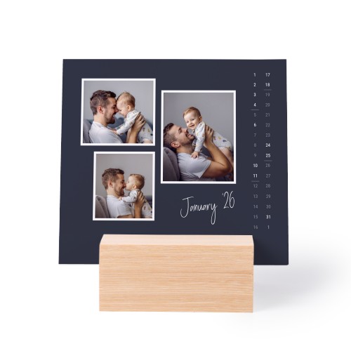 Calendar in Wooden Block Landscape