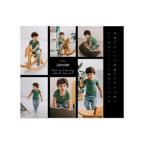 Recharge calendrier paysage pour support design en bois