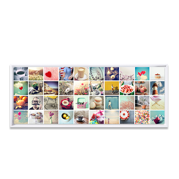 Framed Canvas 40 x 105 cm White