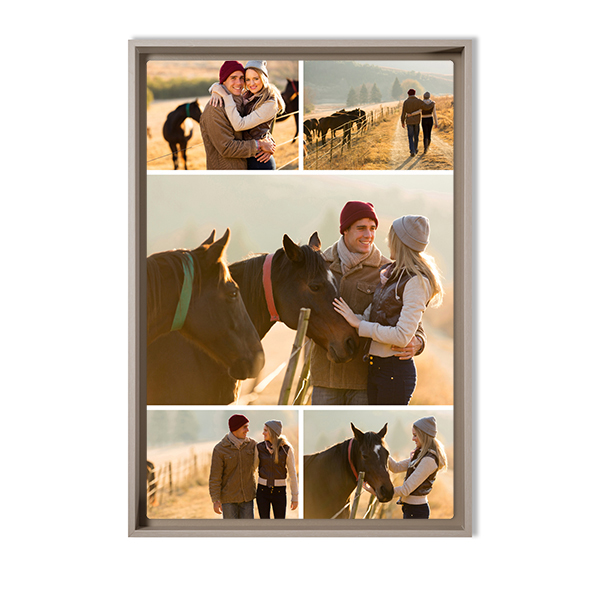 Framed Canvas 70 x 105 cm Taupe