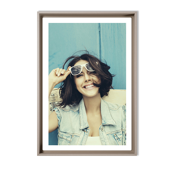 Framed Canvas 70 x 105 cm Taupe