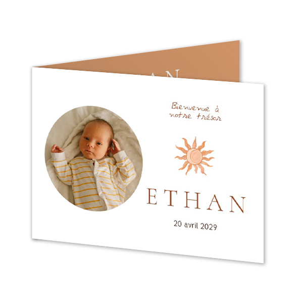 Faire-part rectangulaire 2 volets (14,3 cm x 10 cm)