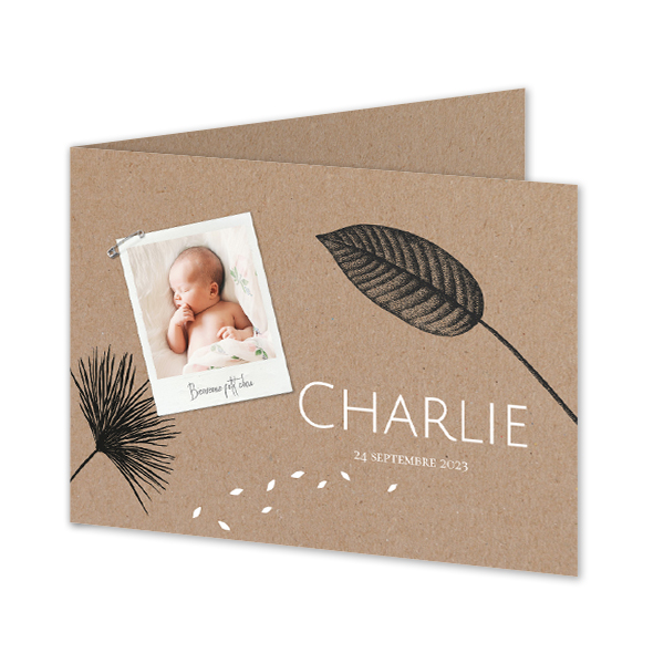 Faire-part rectangulaire 2 volets (14,3 cm x 10 cm)