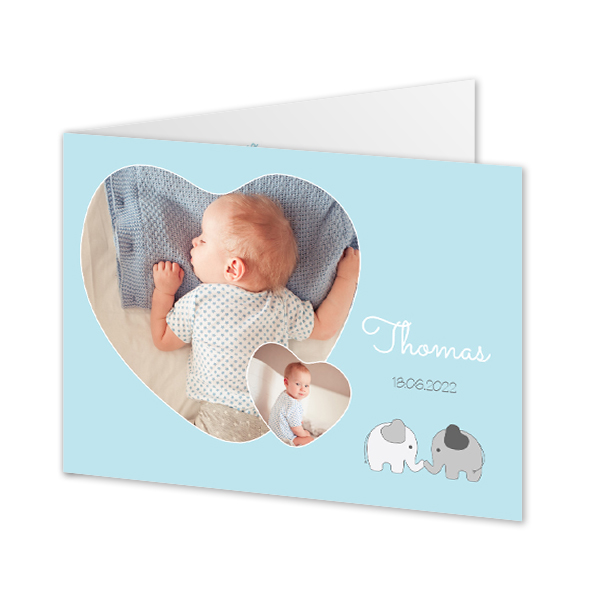 Faire-part rectangulaire 2 volets (14,3 cm x 10 cm)