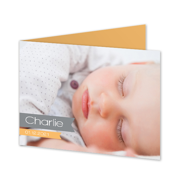 Faire-part rectangulaire 2 volets (14,3 cm x 10 cm)