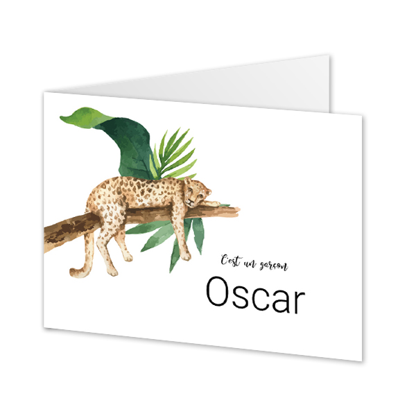 Faire-part rectangulaire 2 volets (14,3 cm x 10 cm)