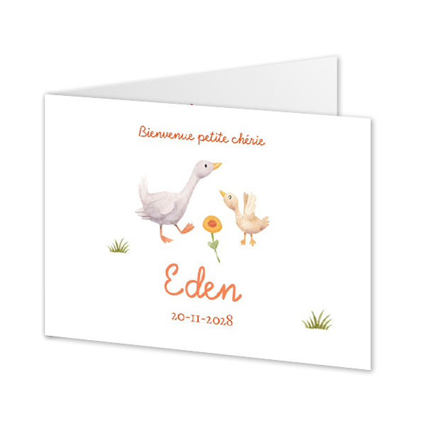 Faire-part rectangulaire 2 volets (14,3 cm x 10 cm)
