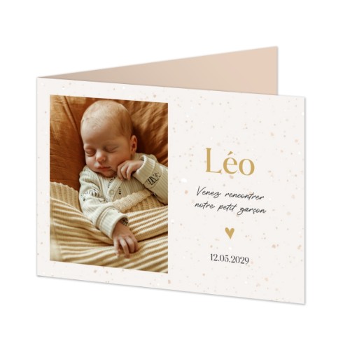 Faire-part rectangulaire 2 volets (14,3 cm x 10 cm)