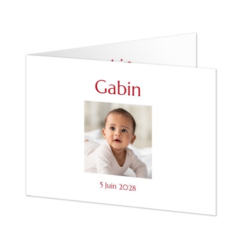 Red Text Small Photo Birth