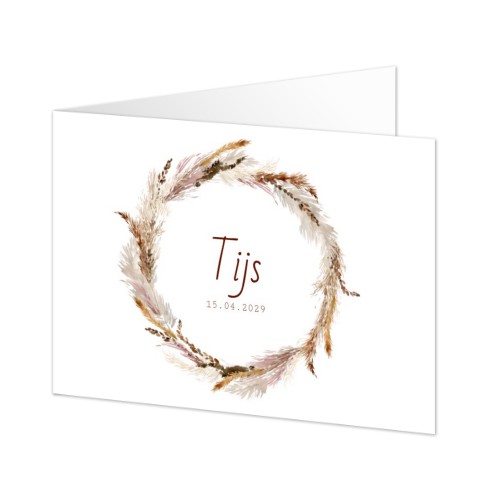 Rustic Dry Flower Wreath Birth - Text Only