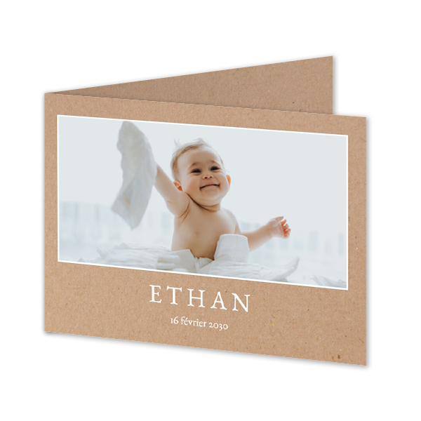 Faire-part rectangulaire 2 volets (14,3 cm x 10 cm)