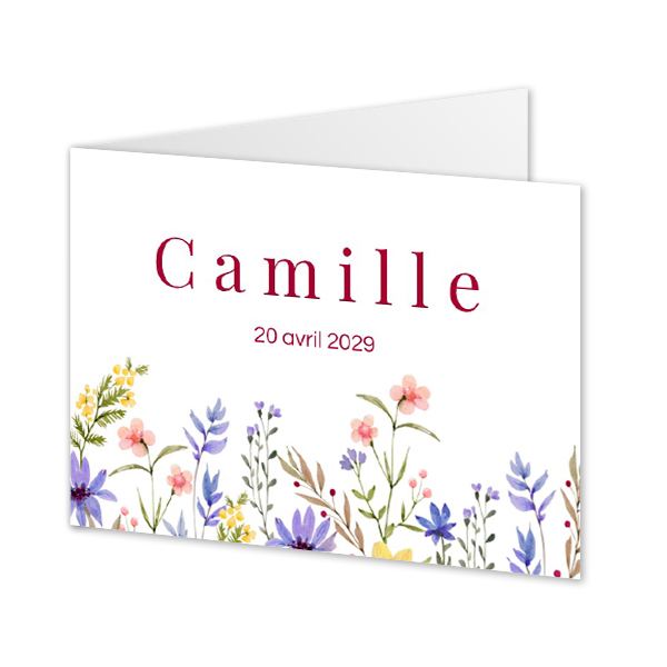 Faire-part rectangulaire 2 volets (14,3 cm x 10 cm) Faire-part rectangulaire 2 volets (14,3 cm x 10 cm)