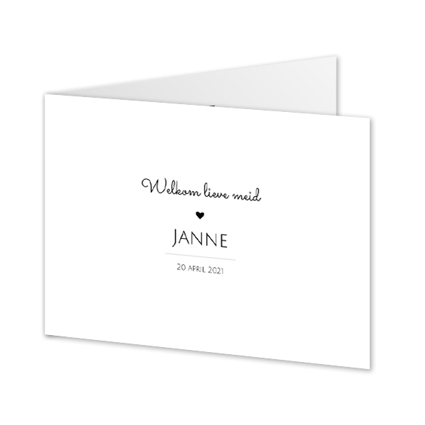 Geboortekaart Gevouwen Standaard (14,3 cm x 10 cm)