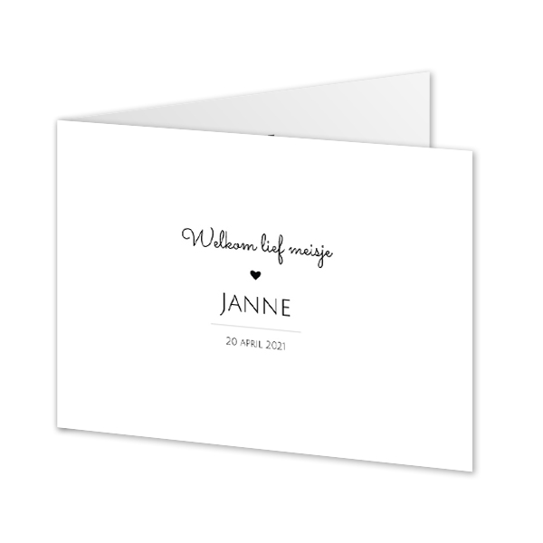 Geboortekaart Gevouwen Standaard (14,3 cm x 10 cm)