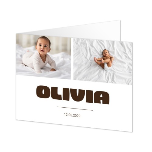 Faire-part rectangulaire 2 volets (14,3 cm x 10 cm)