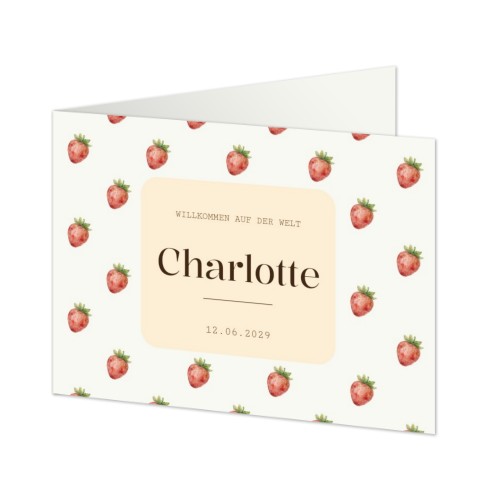 Geburtskarte gefaltet Querformat (14,3 cm x 10 cm)