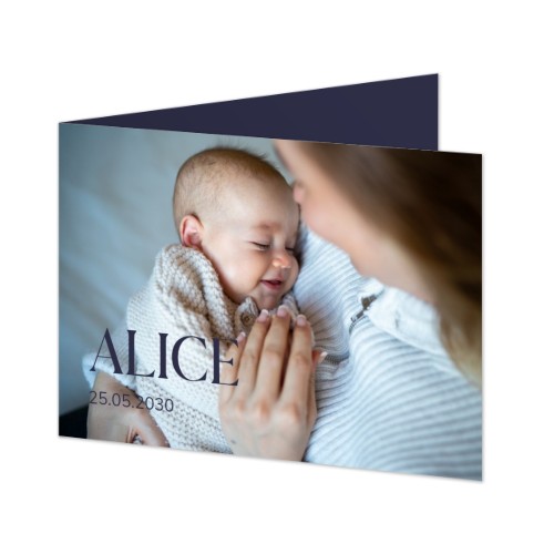 Faire-part rectangulaire 2 volets (14,3 cm x 10 cm)